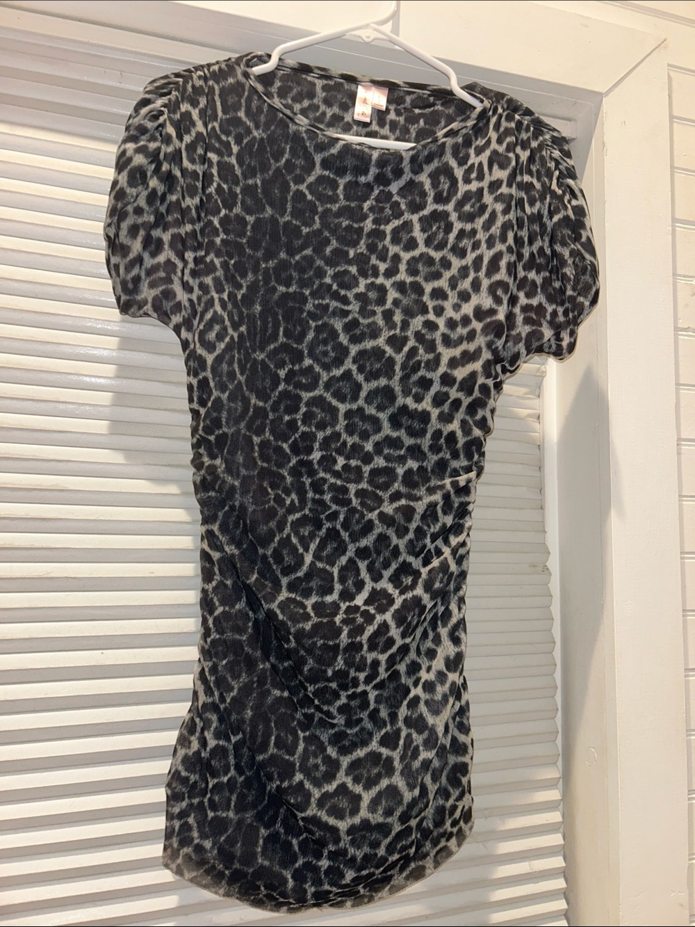 Sweet Pea by Stacy Frati | Leopard Print Mesh Dress | Size Large | Vintage Y2K